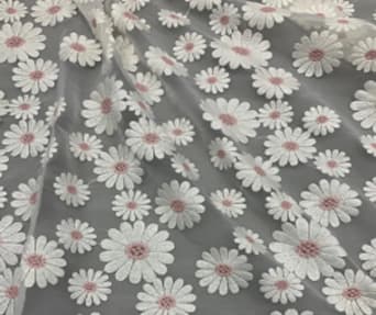 Embroidery Sunflower Lace Fabric