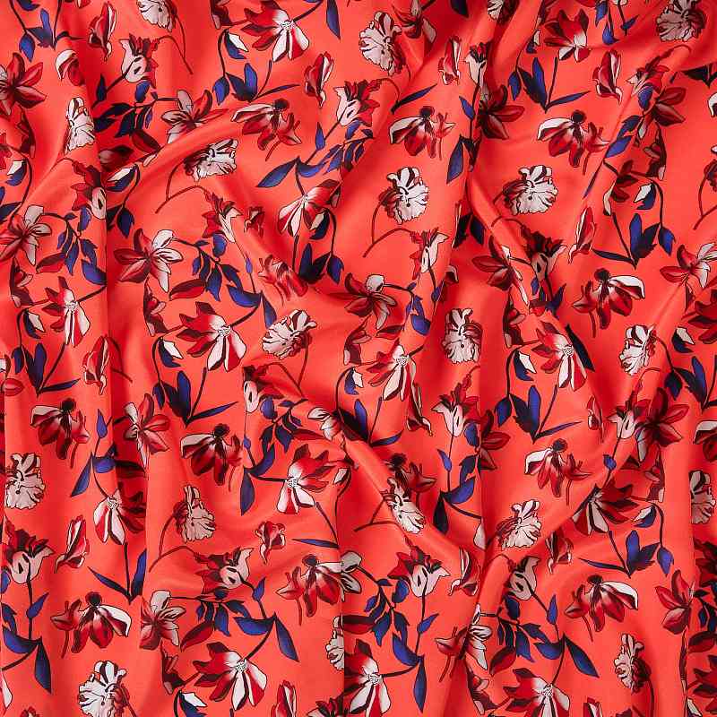 Red Floral Fabric By The Yard